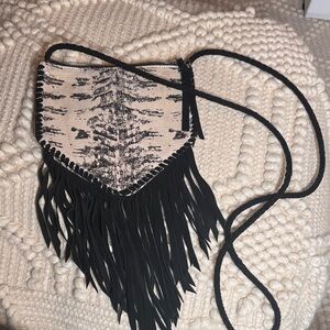 Jeffery Campbell suede and printed leather Crossbody Bag